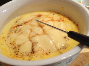 mixing the fondue