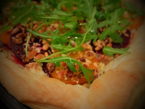 Beetroot, Home-made Ricotta and Rocket Tart